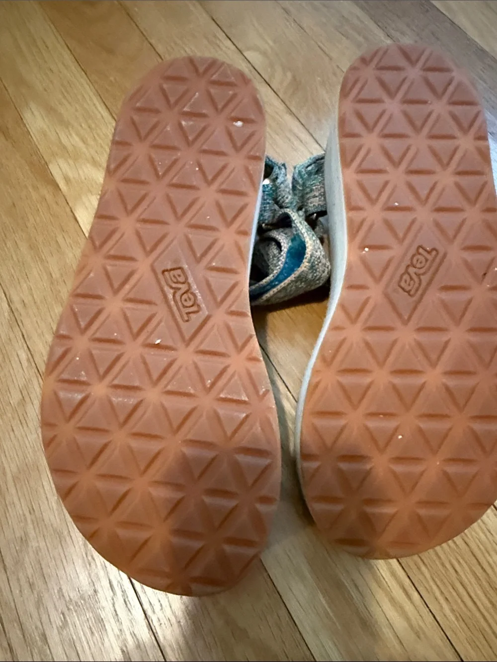 Free People Teal-Multicolor Woven Strap Platform Sandals